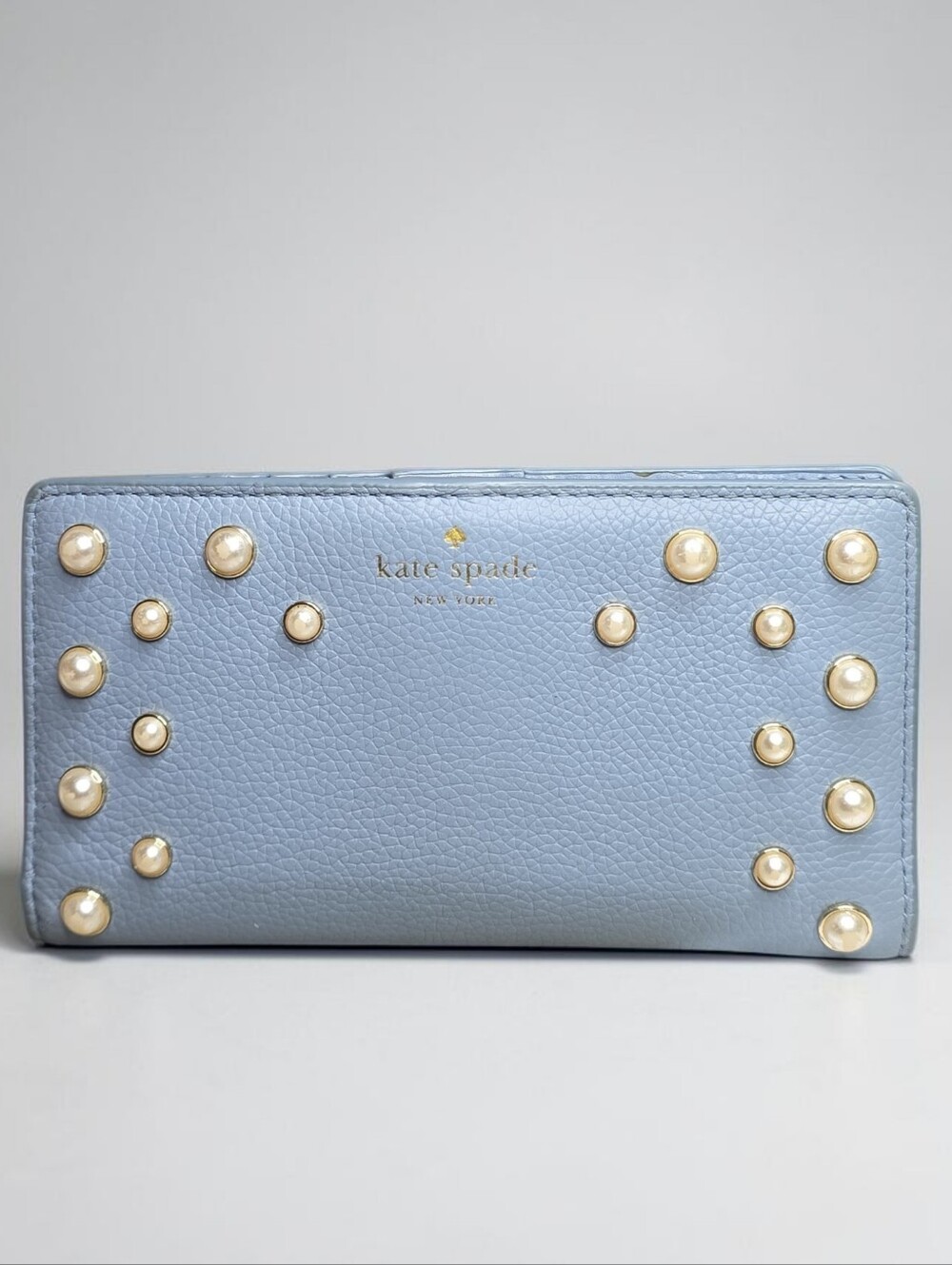 kate spade Powder Blue Pearl-Embellished Continental Wallet